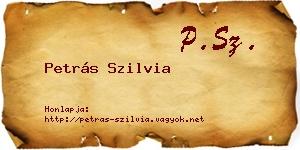 Petrás Szilvia névjegykártya