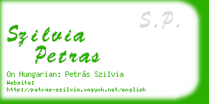 szilvia petras business card