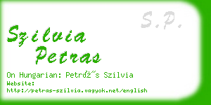 szilvia petras business card